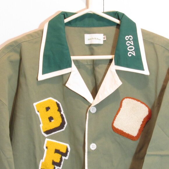 Butter For The Bread Camp Shirt Olive Green Streetwear Hip-Hop Fashion RARE! - Picture 3 of 10